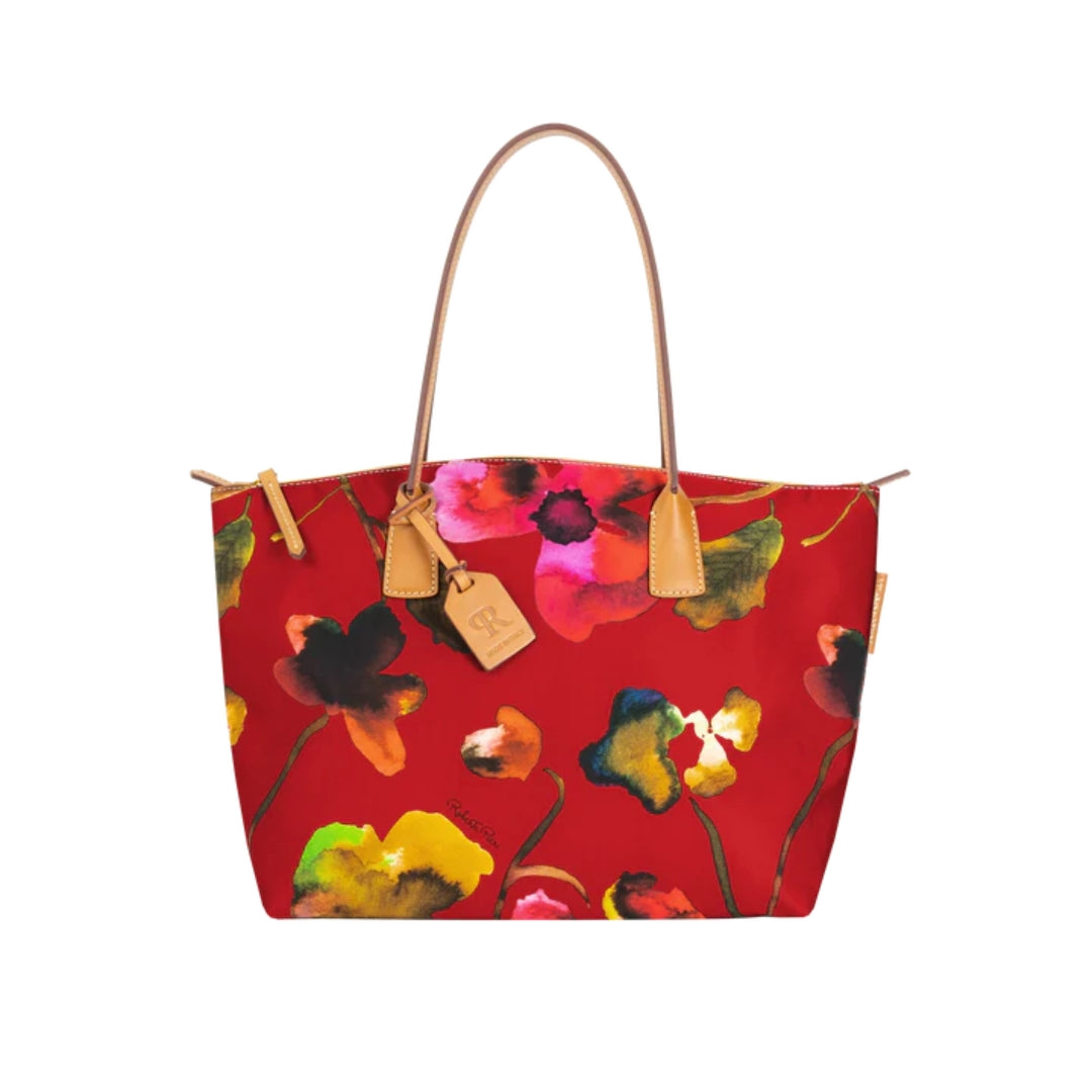 Robertina Flower Large Tote Bag / Red