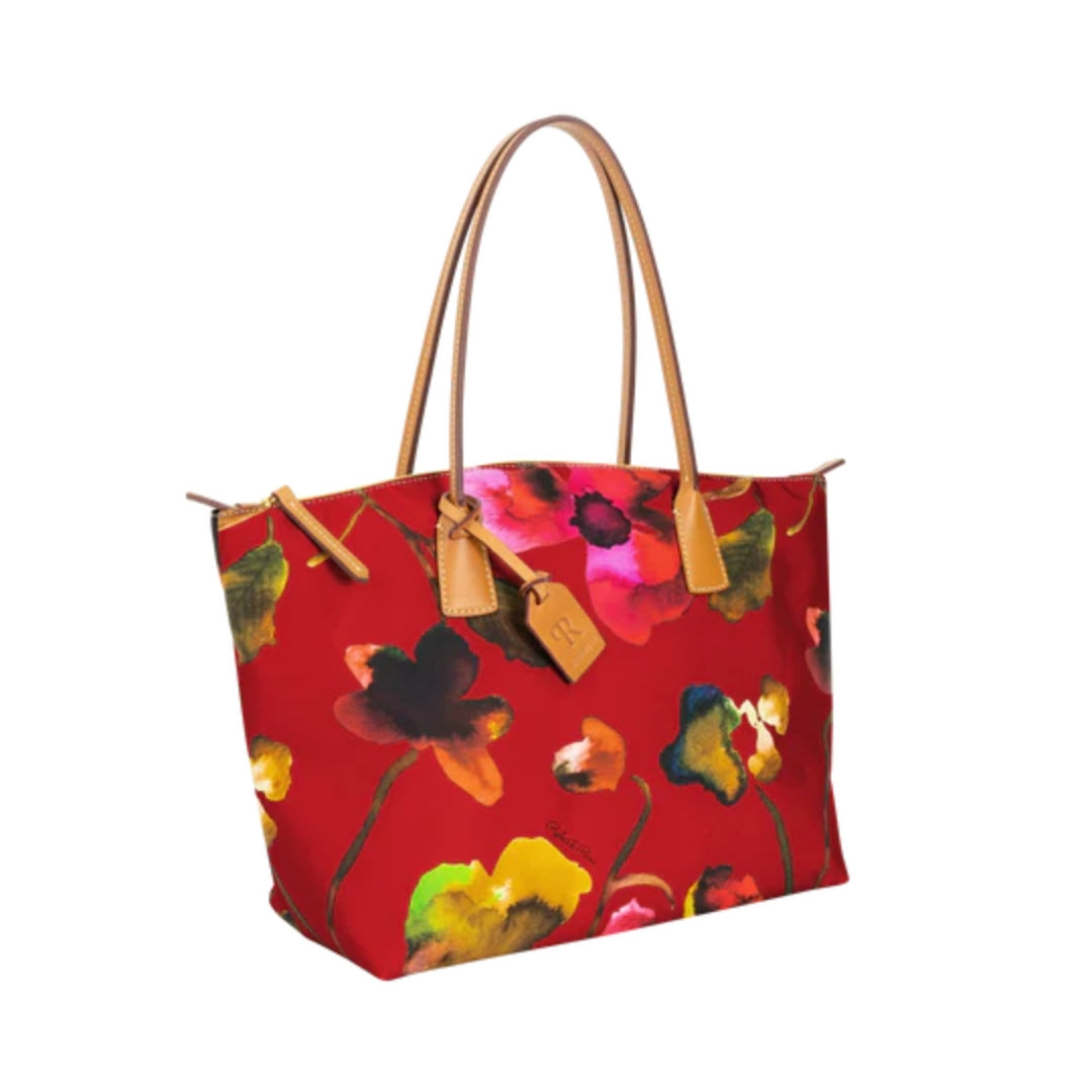 Robertina Flower Large Tote Bag / Red