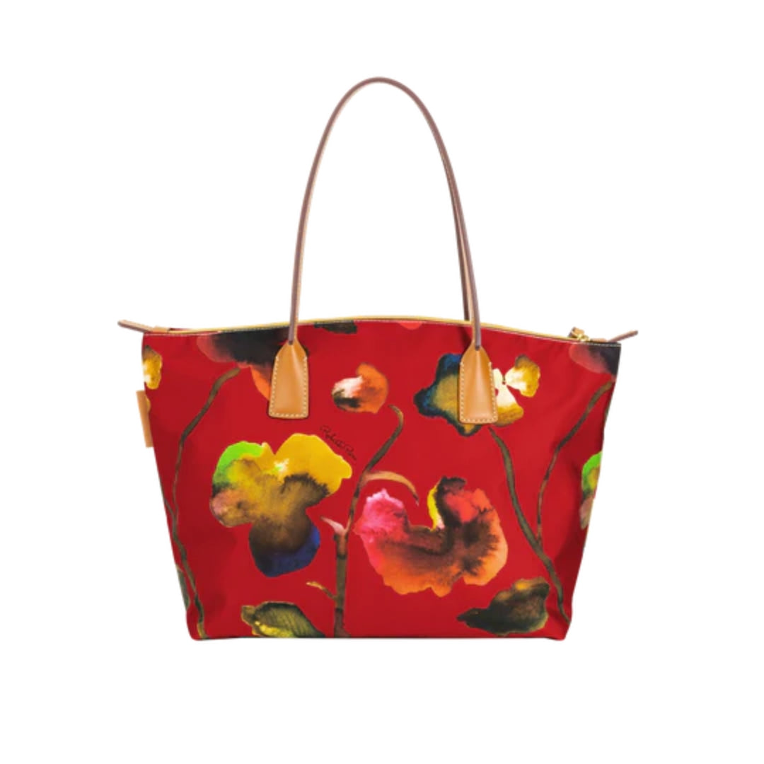 Robertina Flower Large Tote Bag / Red
