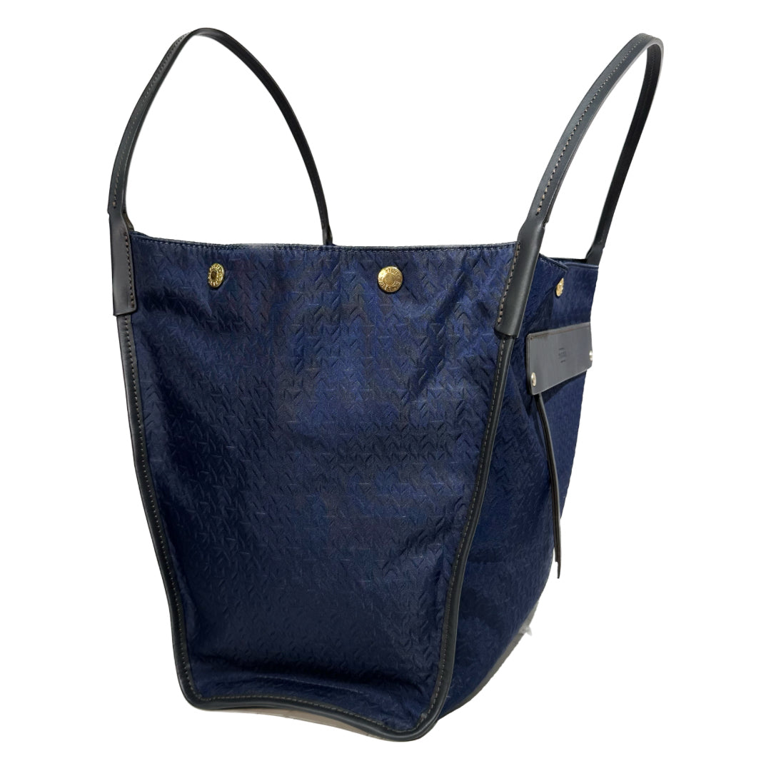 Butterfly Relief Lagrg Tote Bag / Navy Blue
