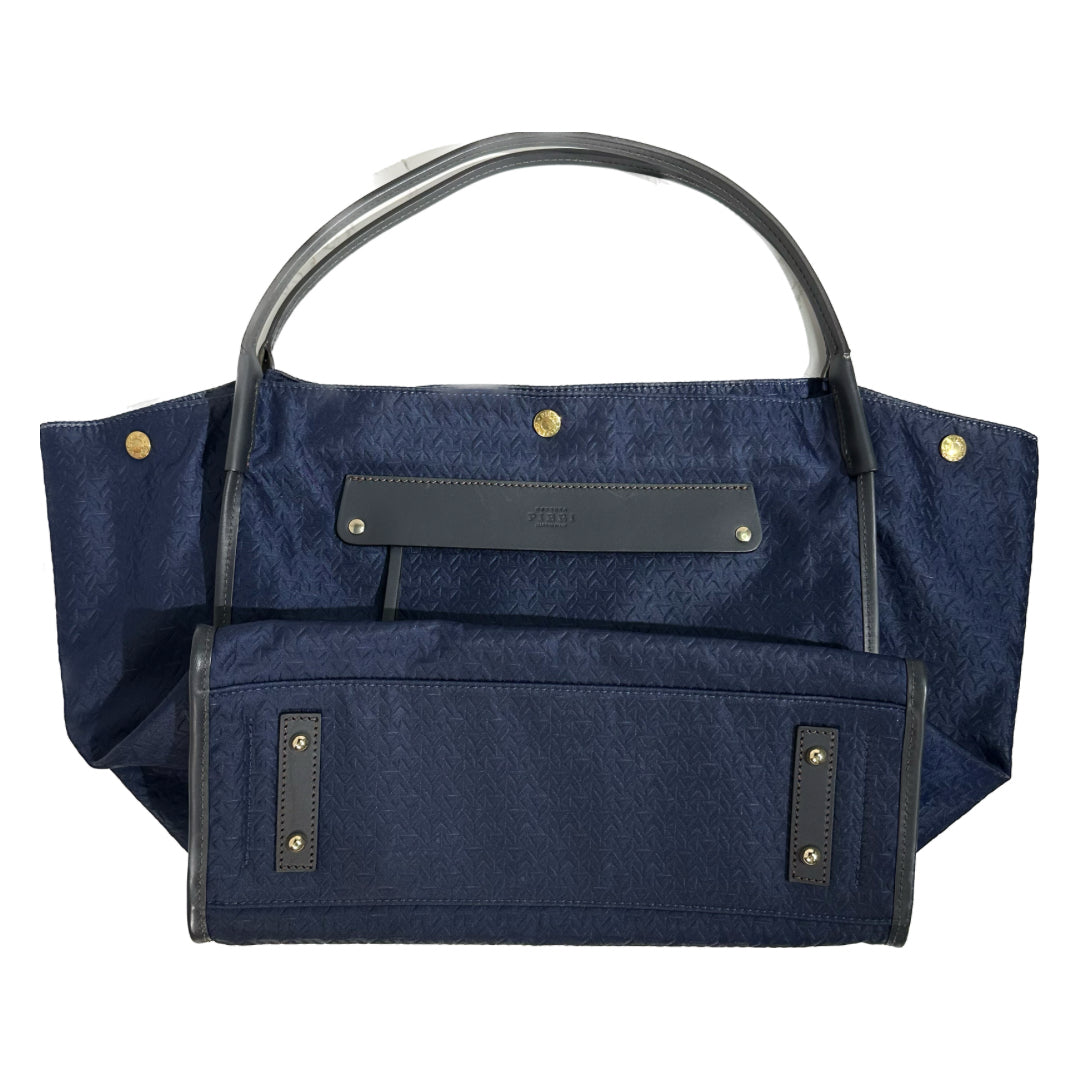 Butterfly Relief Lagrg Tote Bag / Navy Blue