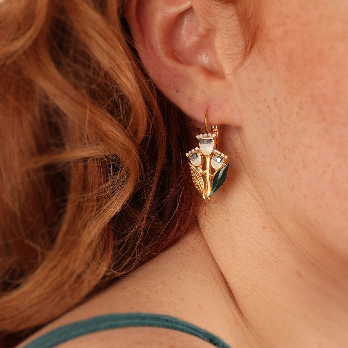 純白百合|耳環|AMOURETTE|Earrings