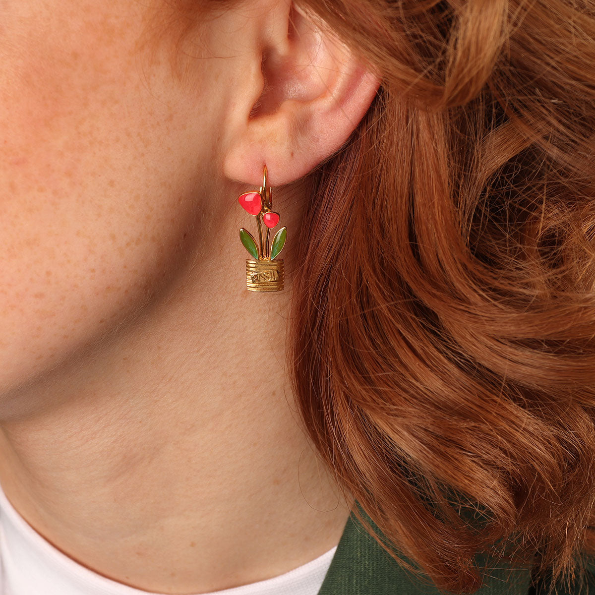 蝸牛與盆栽|耳環|BASILIC|Earrings