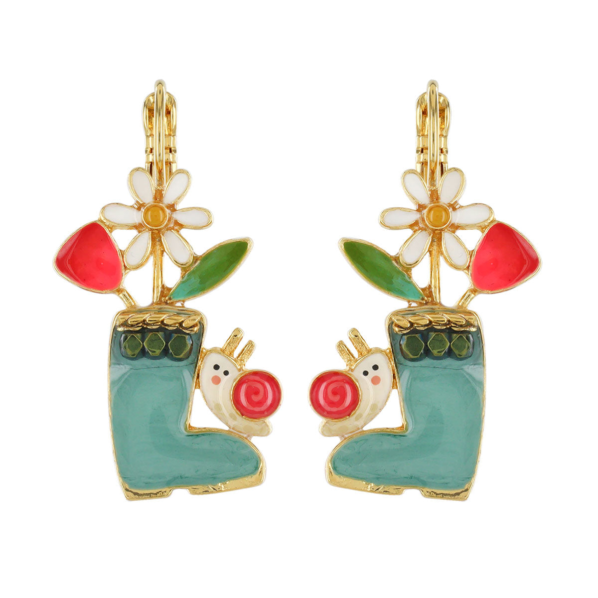 蝸牛與盆栽|耳環|BASILIC|Earrings