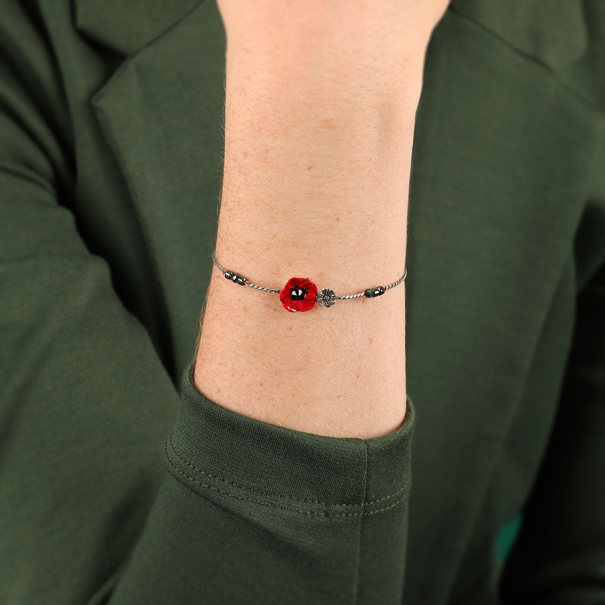 綻放紅花|手鍊|Joli coquelicot|Bracelet