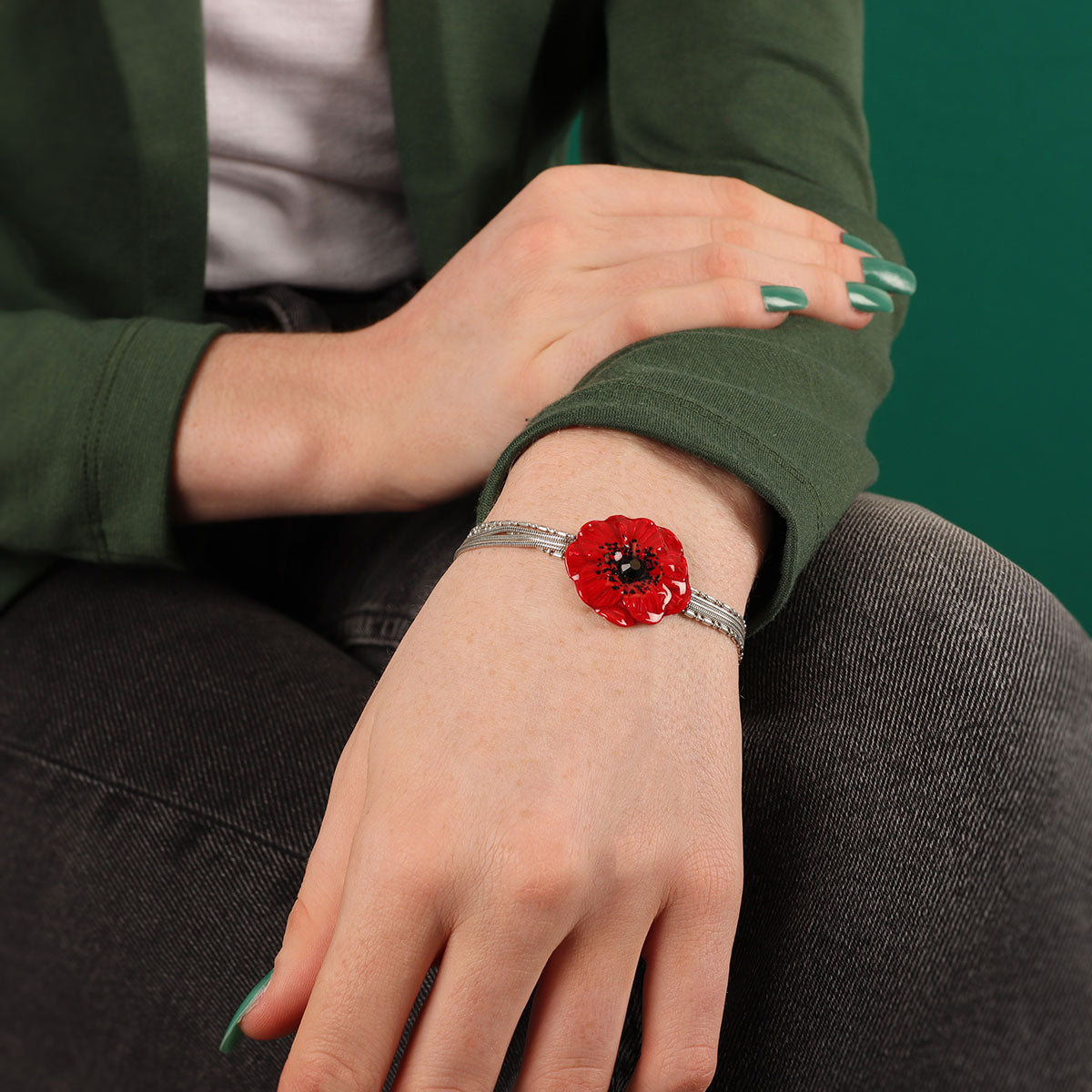 綻放紅花|手鍊|Joli coquelicot|Bracelet