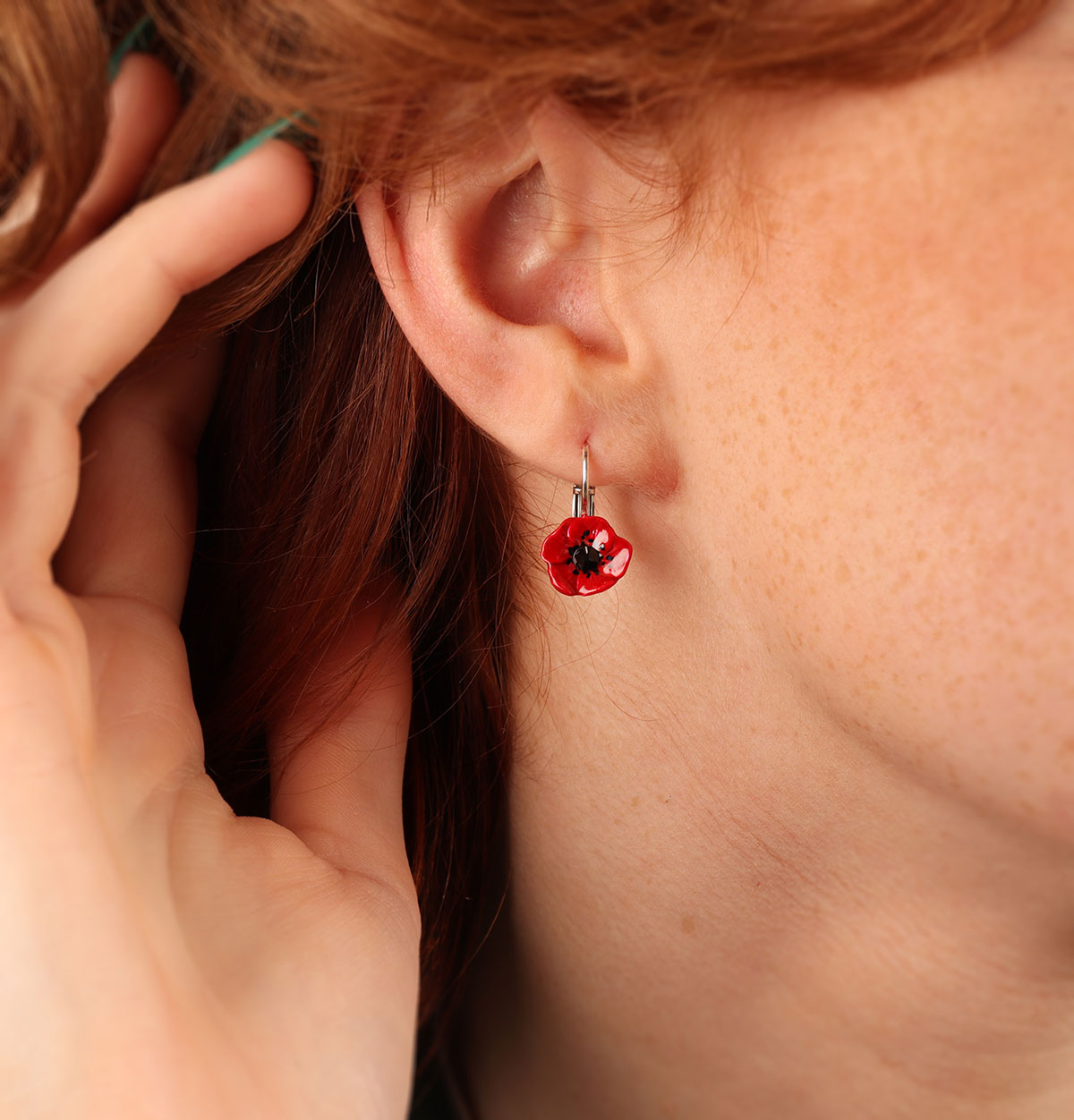 綻放紅花|耳環|Joli coquelicot|Earrings