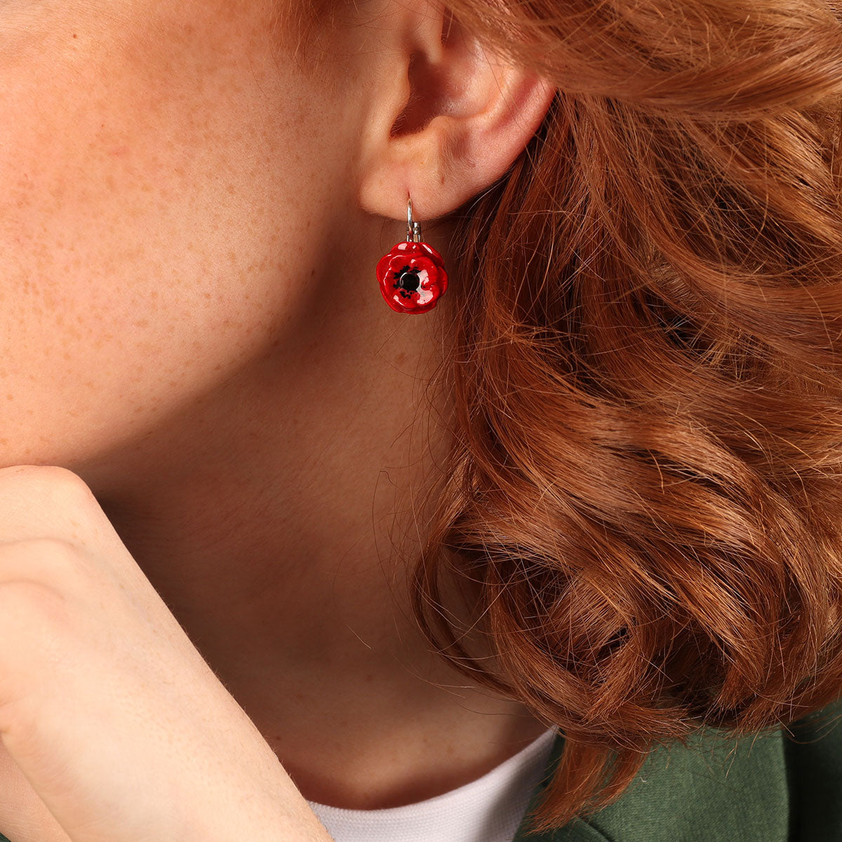 綻放紅花|耳環|Joli coquelicot|Earrings