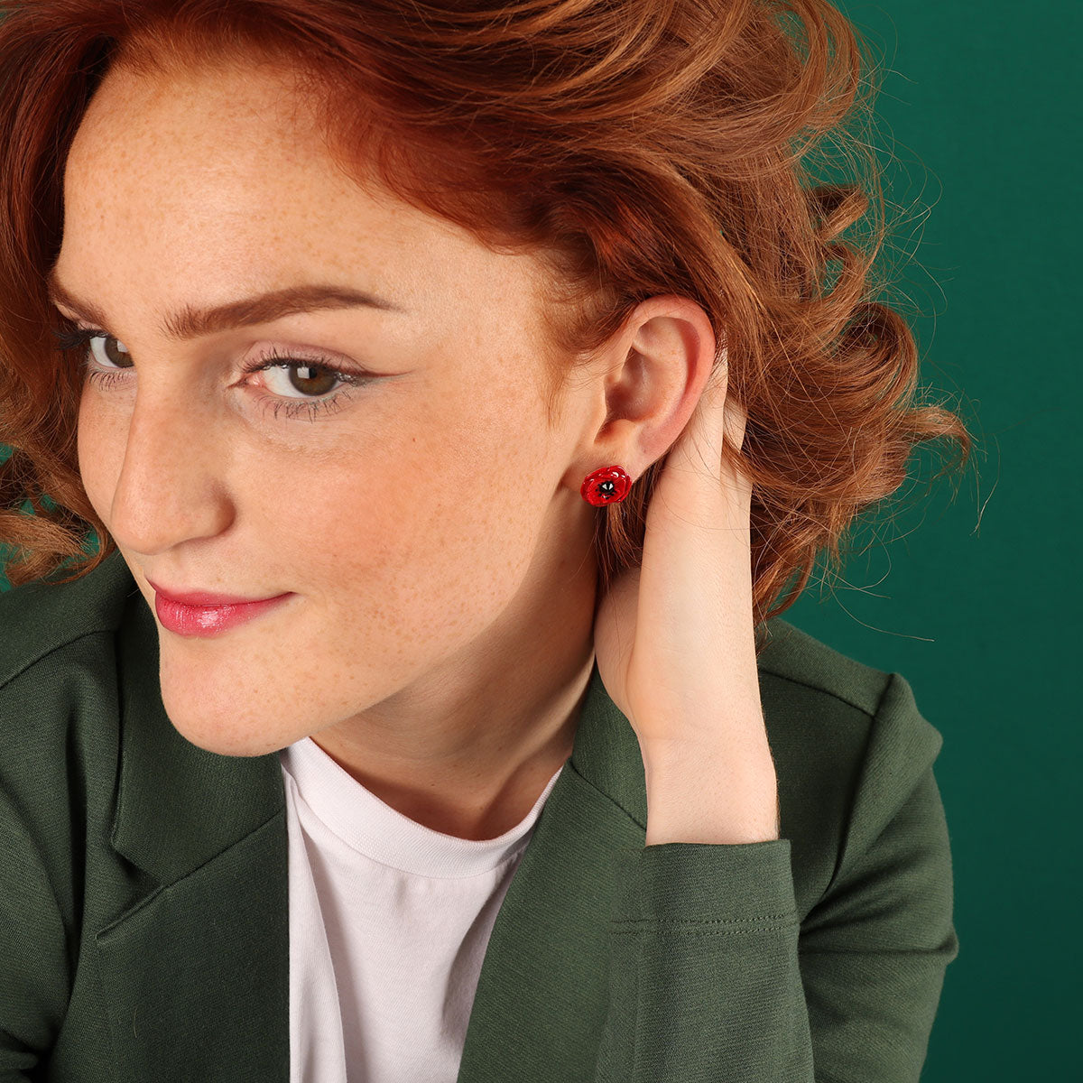 綻放紅花|耳環|Joli coquelicot|Earrings
