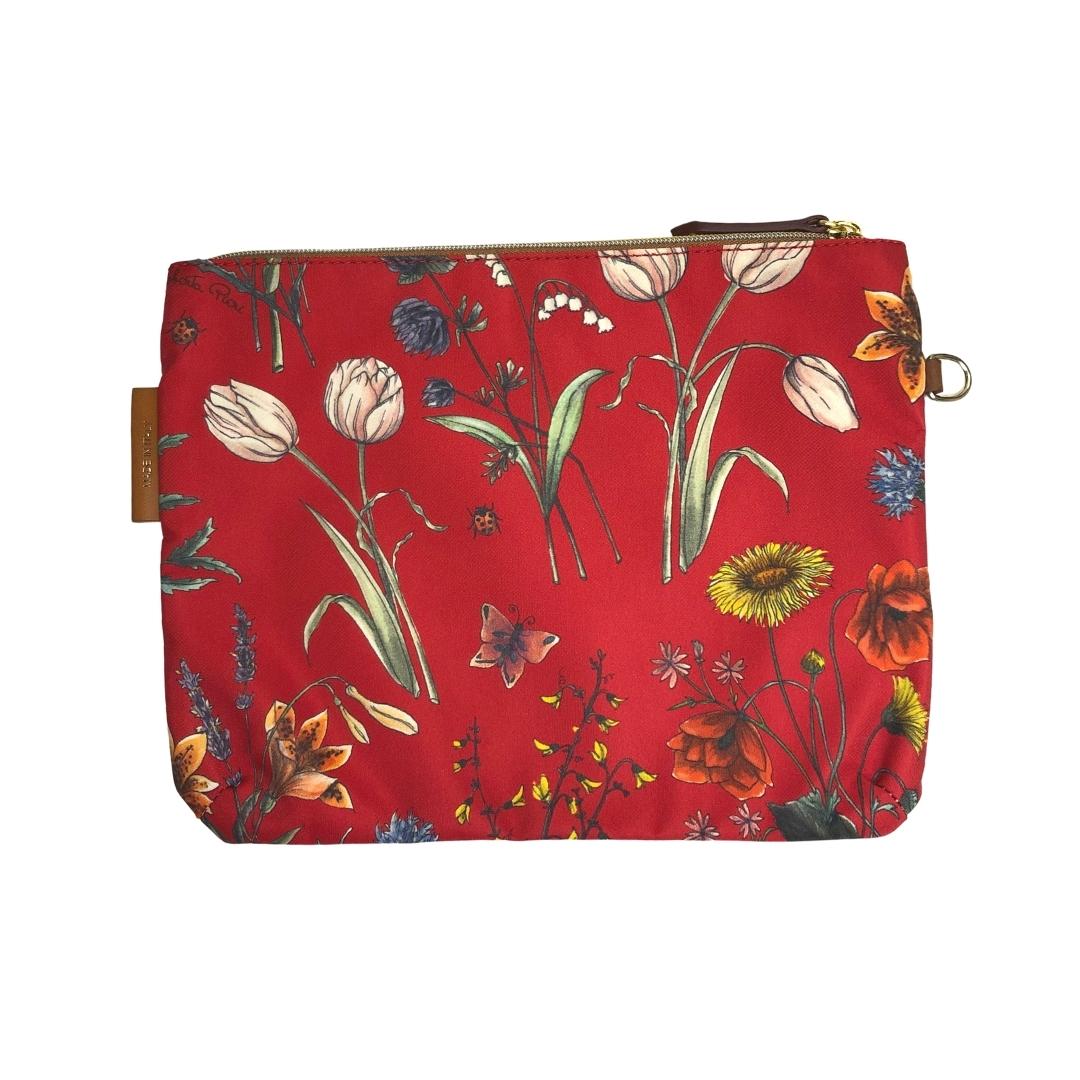 Flower Nature Flat Pouch / Tango Red