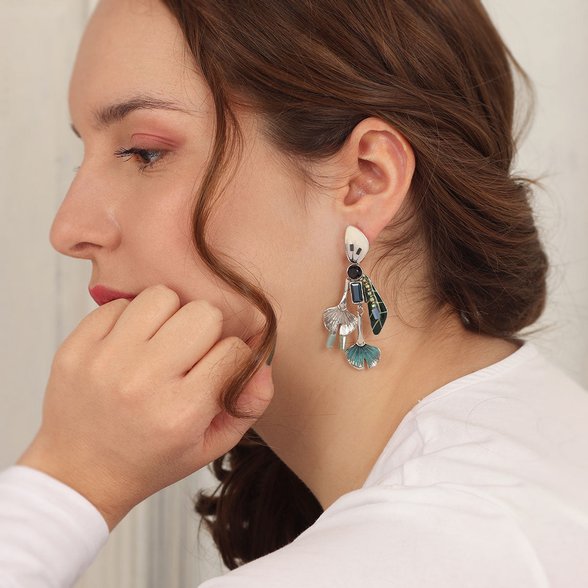 銀杏葉片|耳環|GINKGO|Earrings