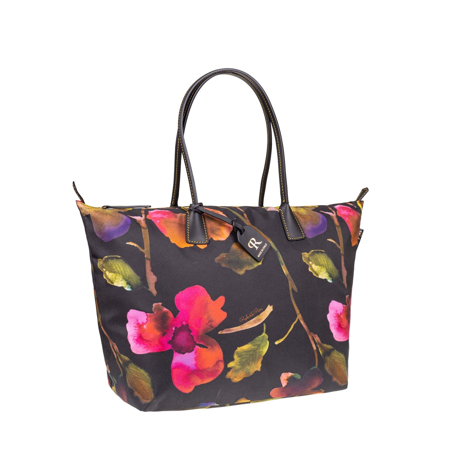 Robertina Flower Extra Large Tote Bag / Black