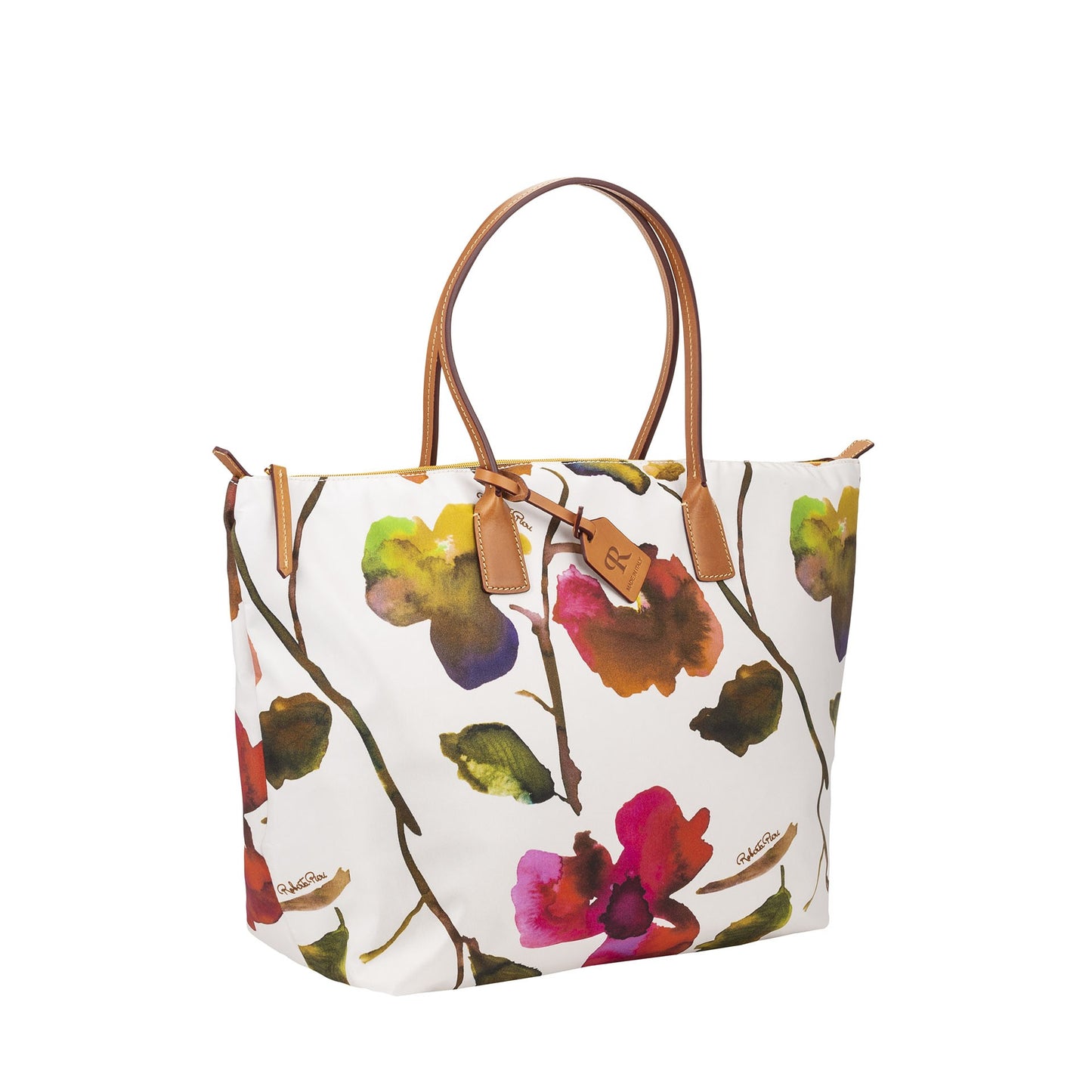Robertina Flower Extra Large Tote Bag / White