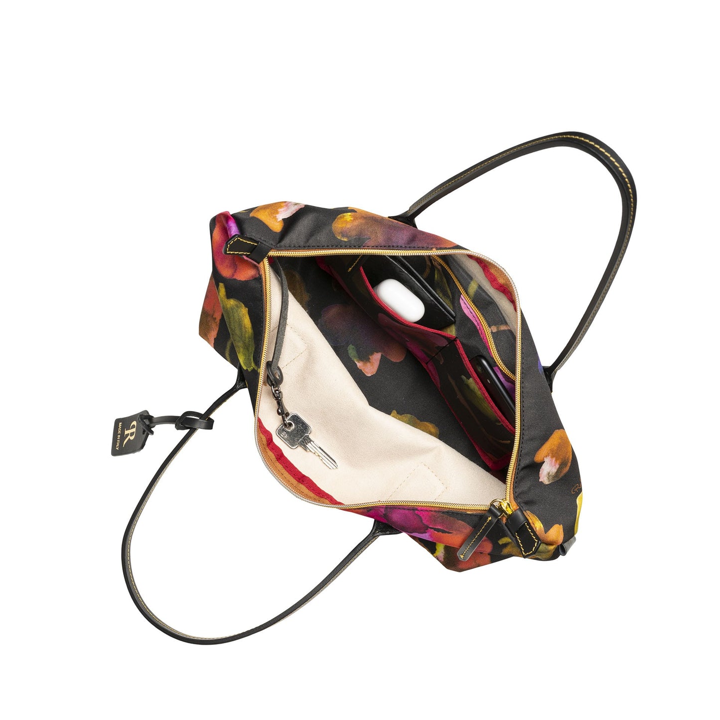 Robertina Flower Large Tote Bag / Black