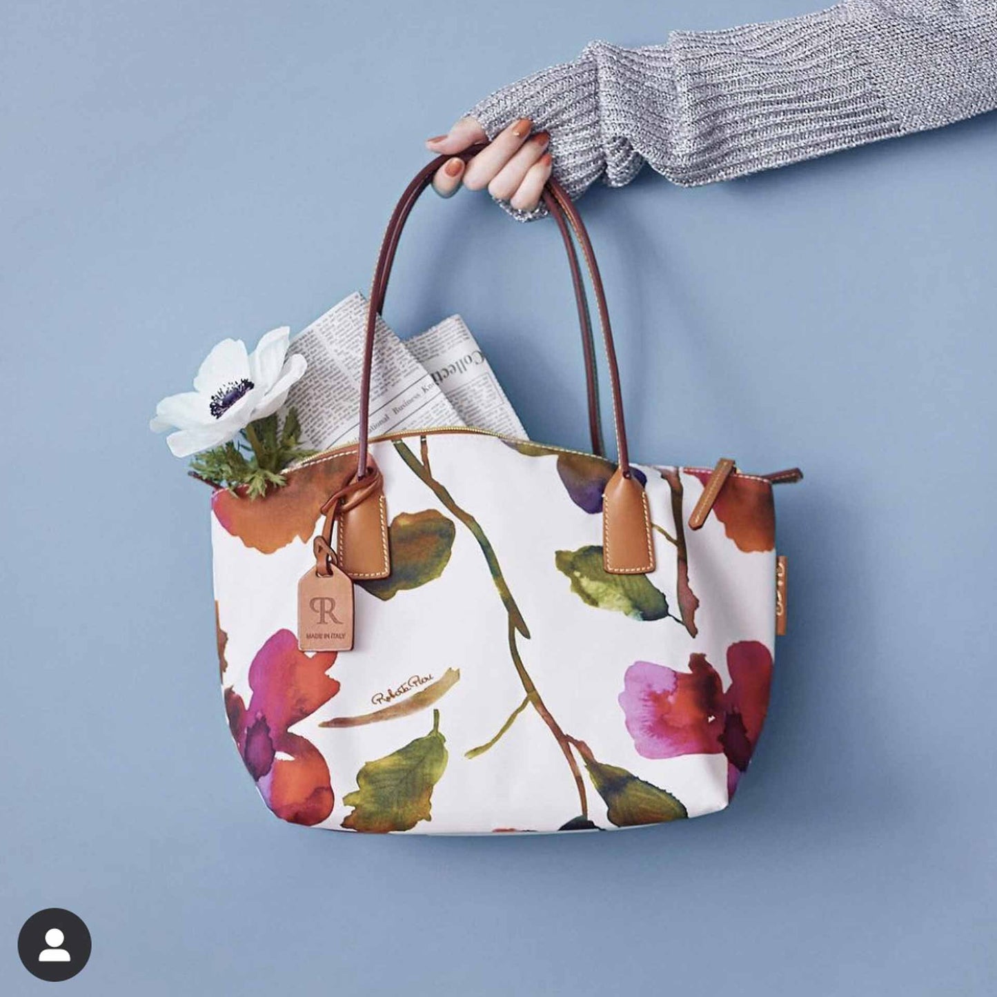 Robertina Flower Large Tote Bag / White