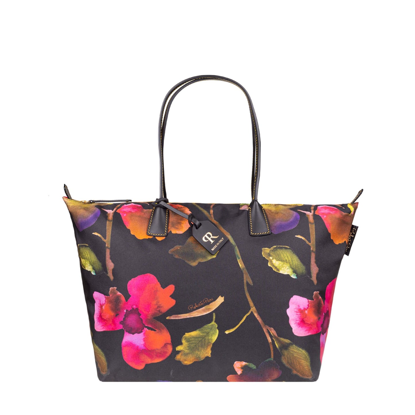 Robertina Flower Extra Large Tote Bag / Black