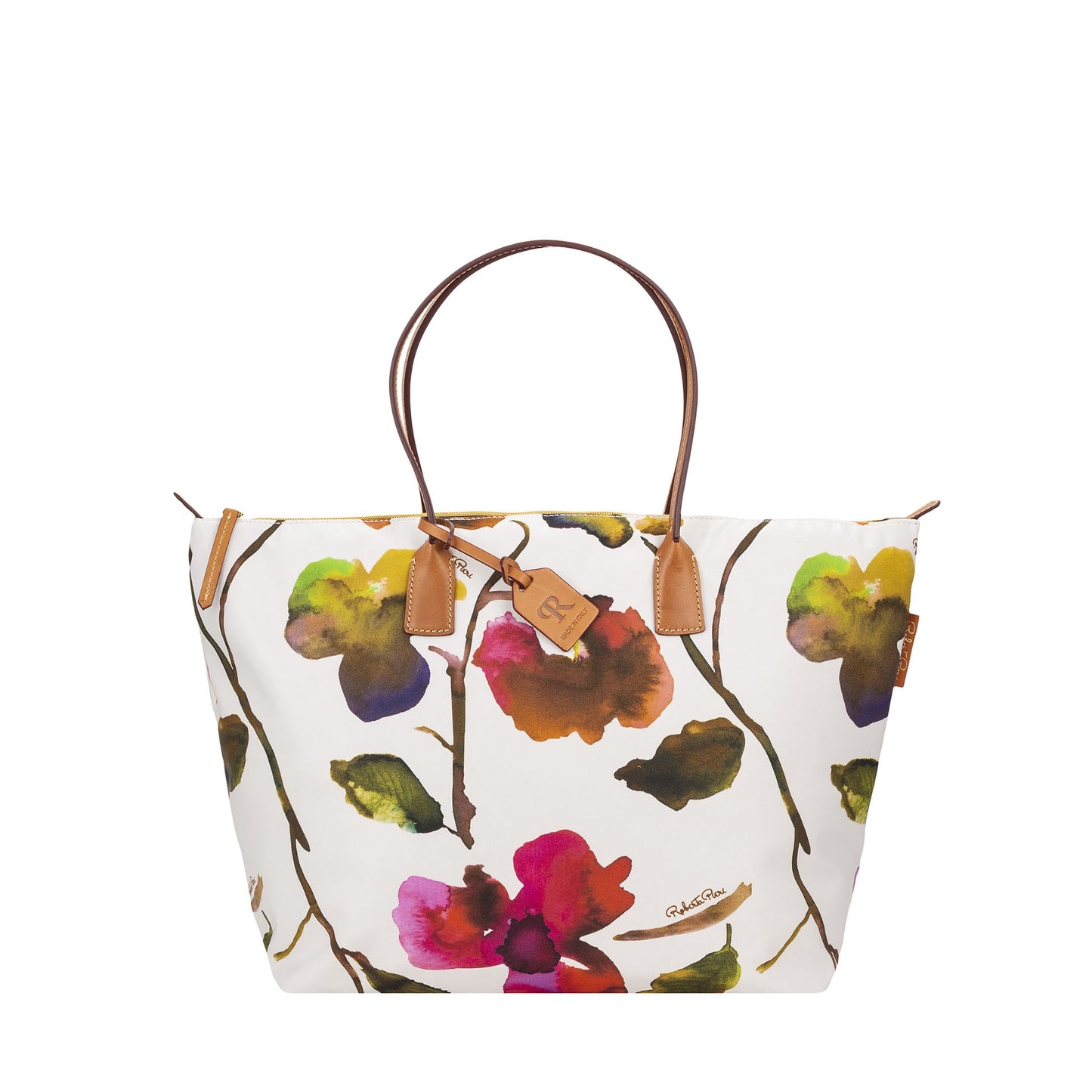 Robertina Flower Extra Large Tote Bag / White