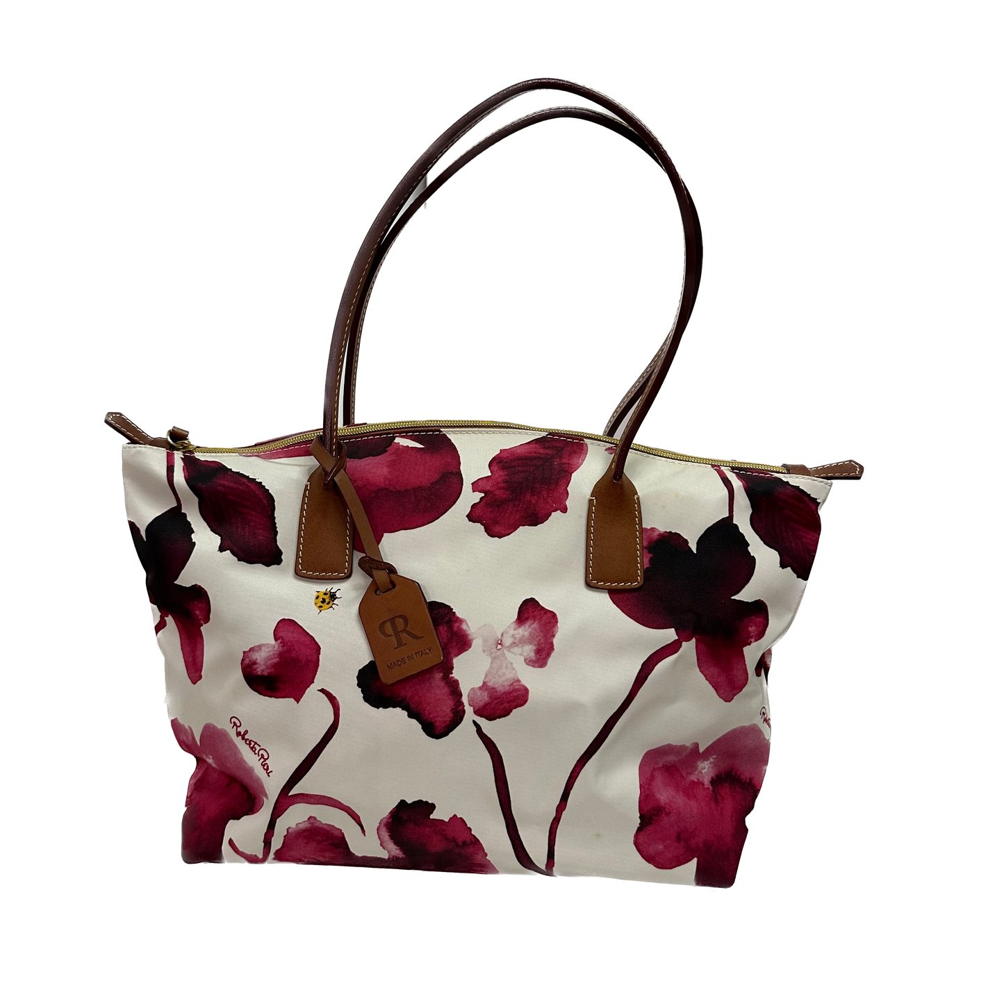 Robertina Flower Large Tote Bag / White