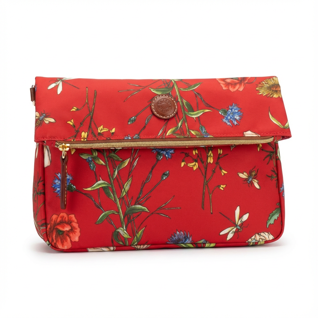 Clutch Nylon Nature Small Bag / Tango Red